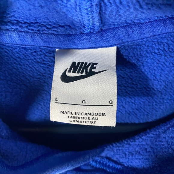 Nike Pullover Blue Hoodie Sweatshirt Center Swoosh Kids Youth Size Large *Read* - Picture 9 of 9